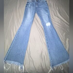 Ripped flare jeans